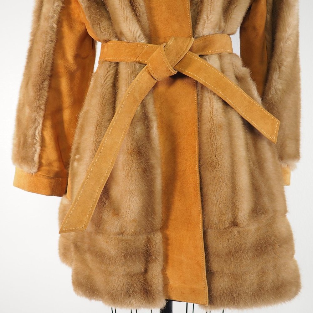 Lilli Ann Vintage 60s Faux Fur Leather Coat - Picture 4 of 8